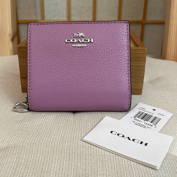Coach Handbags - Coach Snap Wallet with Signature Canvas Interior in Silver/Iris NWT